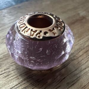 Pandora Pink Charm with Gold Accents